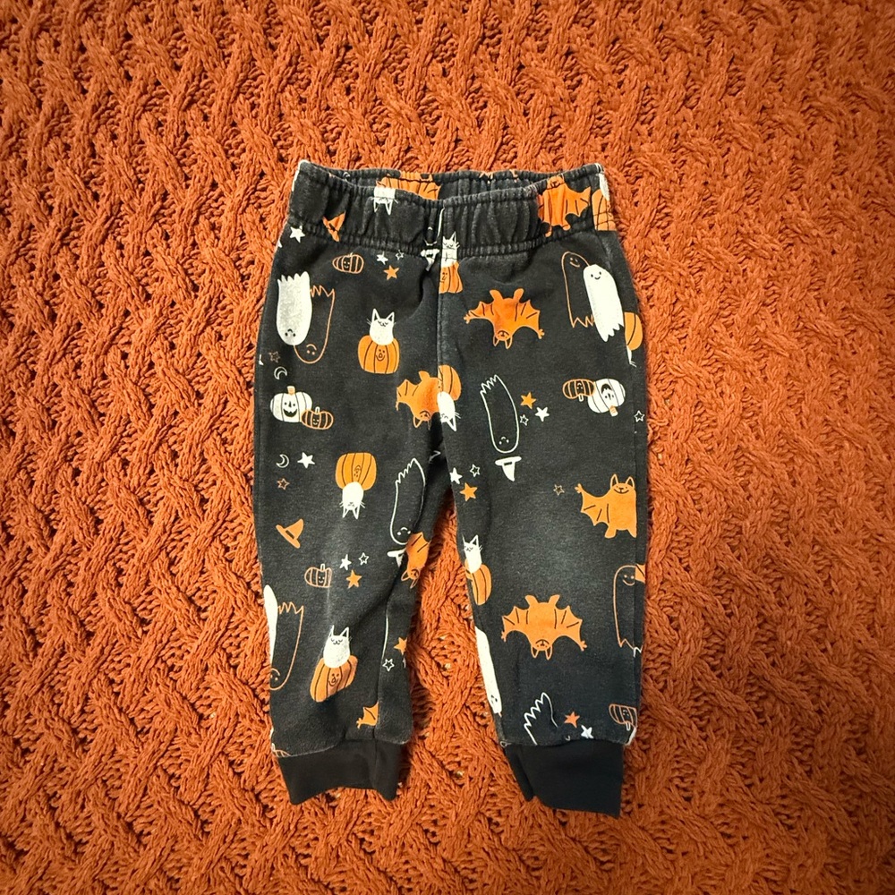 Cat & Jack Halloween Baby Pants - Black and Orange